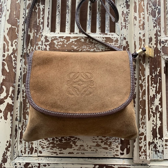 Loewe Handbags - Loewe Suede Vintage Logo Bag